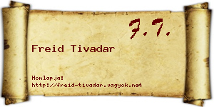 Freid Tivadar névjegykártya
